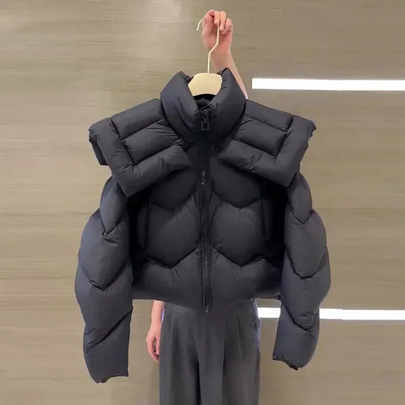 2025 Korean Fashion Winter Warm Women Parkas Short Puffer Jacket Female Cotton Padded Coat Down Jacket Outerwear