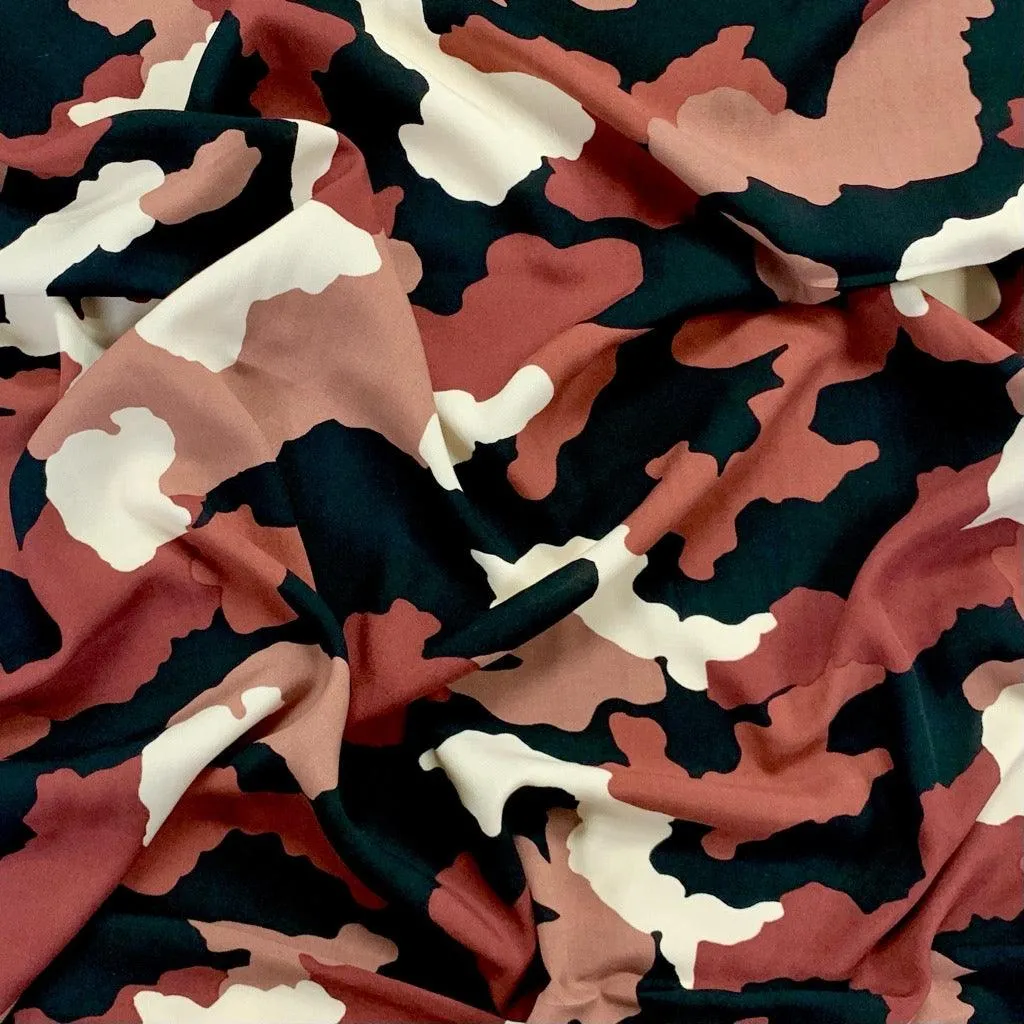 Camo Print Viscose Challis Fabric