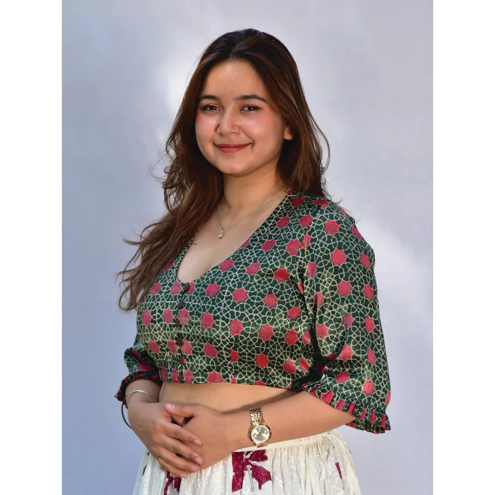 Chidiyaa Isla Mashru Silk Blouse