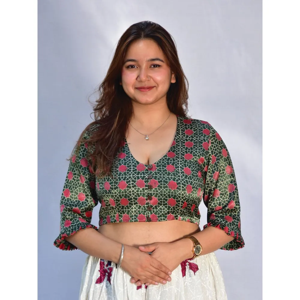 Chidiyaa Isla Mashru Silk Blouse