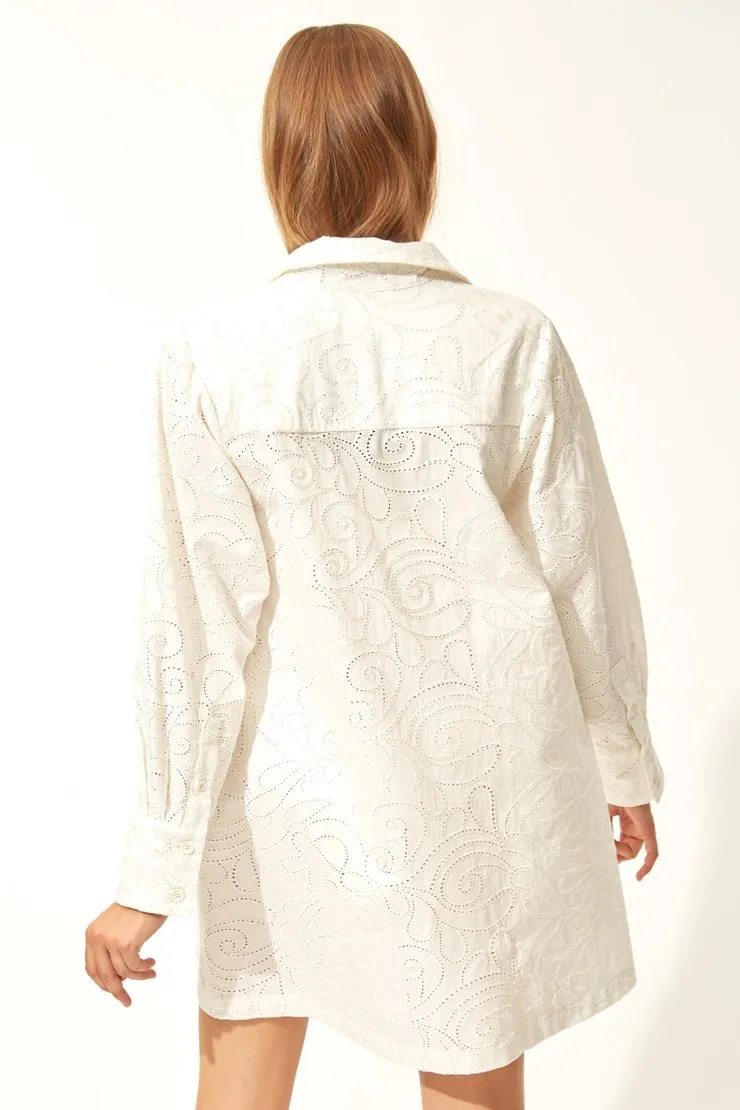 Eyelet Shirt Dress