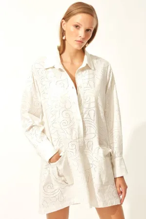 Eyelet Shirt Dress