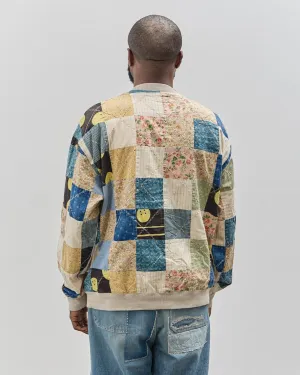 Kapital Unisex American Quilt BIG Sweatshirt, Ecru