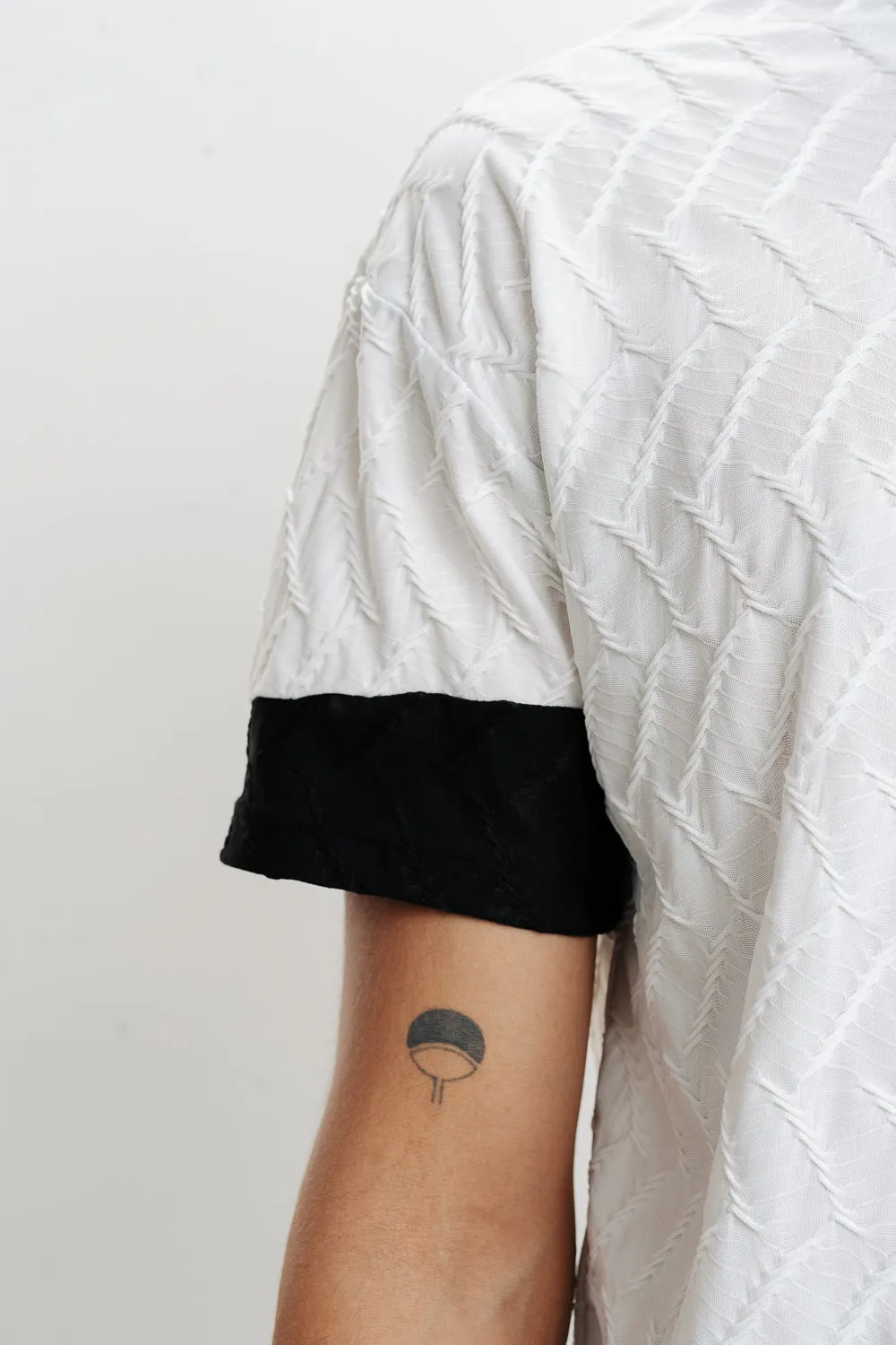 Men's Black White Textured T-Shirt