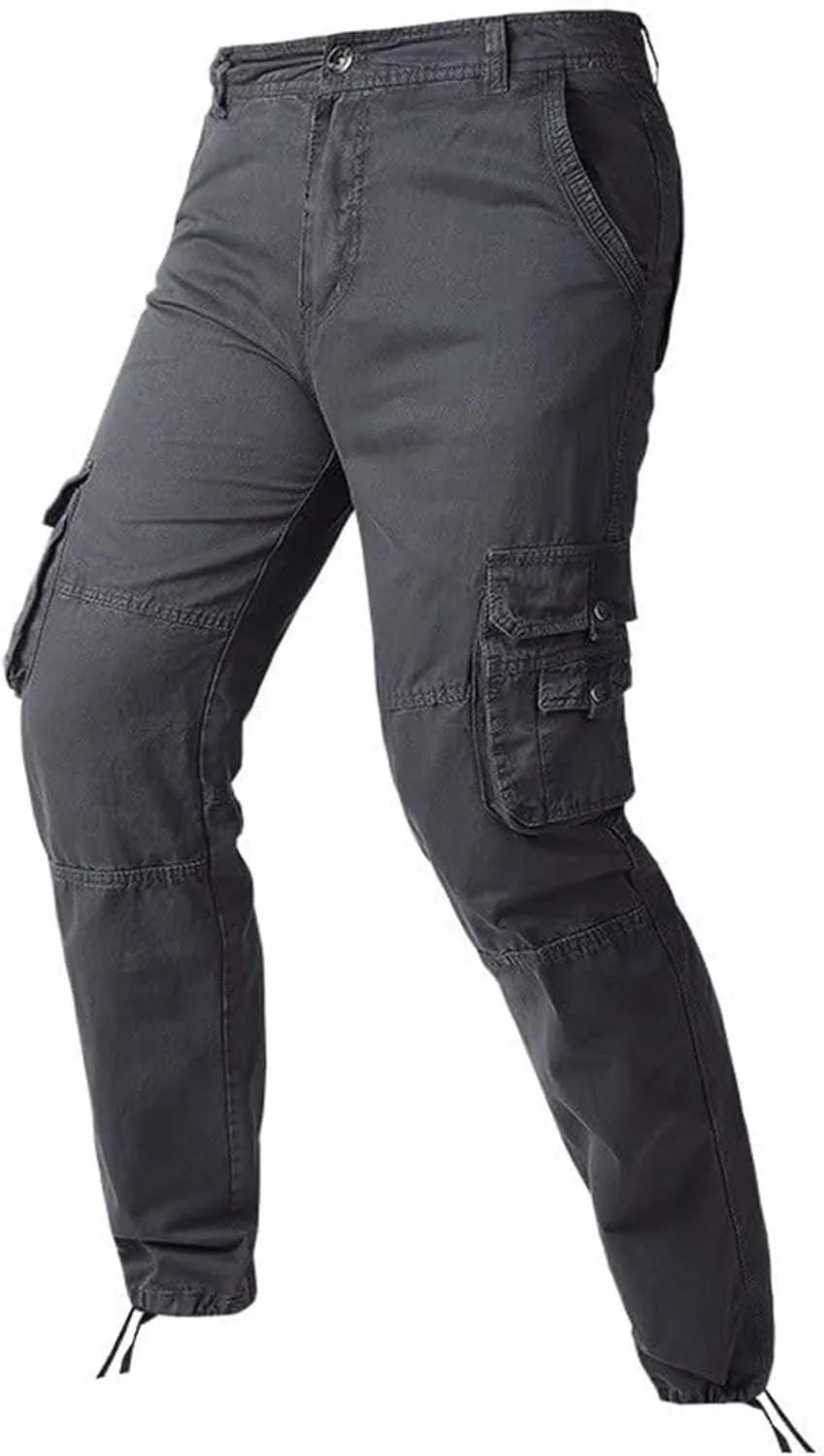 Mens Casual Cotton Cargo Pants Tactical Stretch Sweatpants Athletic Fashion Overalls Workout Slim Fit Trousers