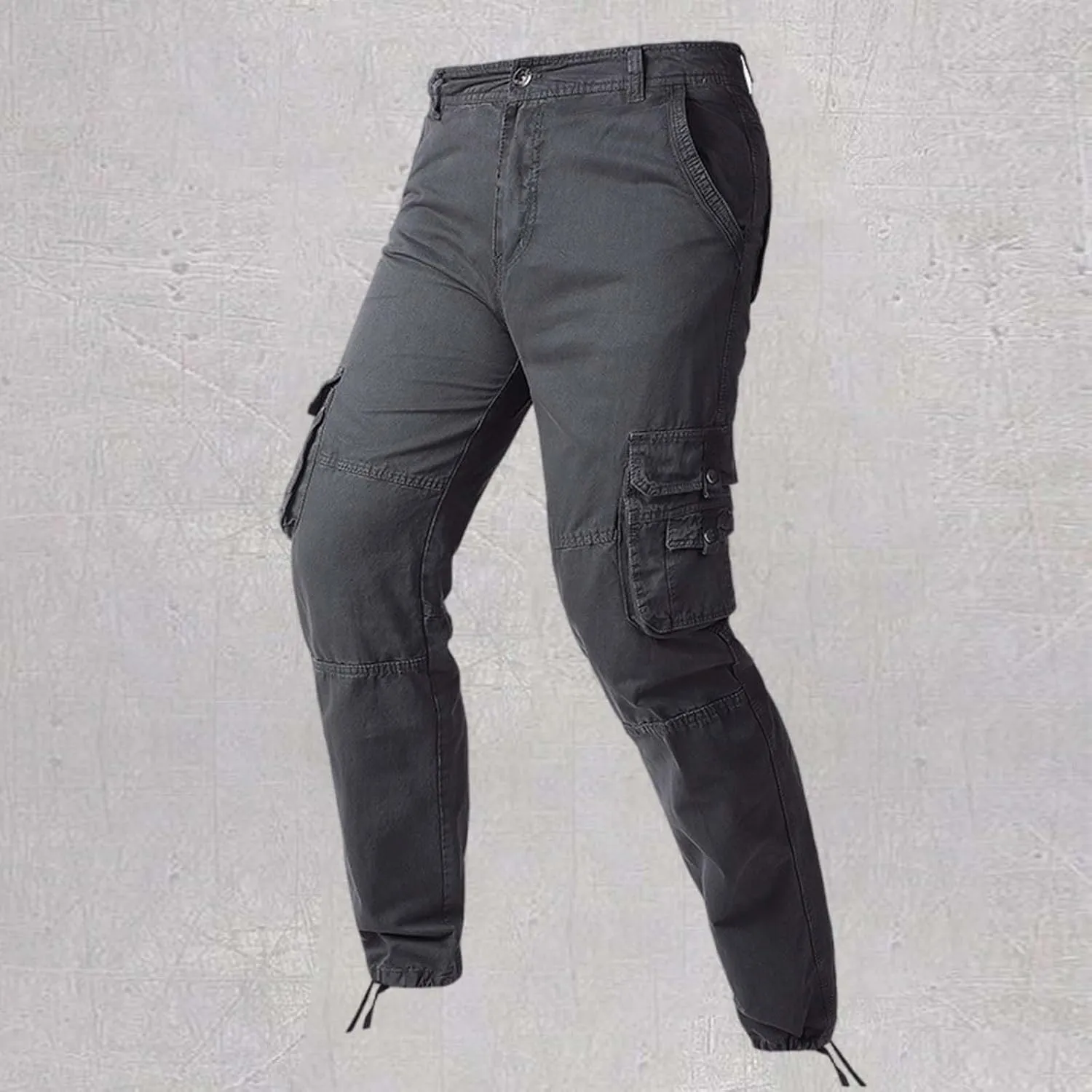 Mens Casual Cotton Cargo Pants Tactical Stretch Sweatpants Athletic Fashion Overalls Workout Slim Fit Trousers