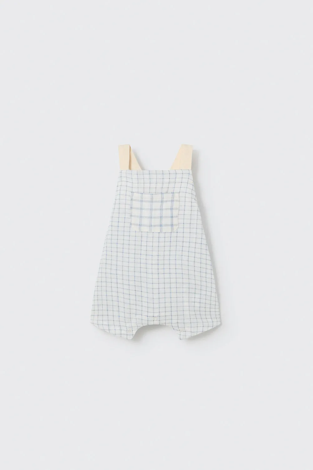 ORGANIC PLAID GAUZE BABY OVERALLS - LEO
