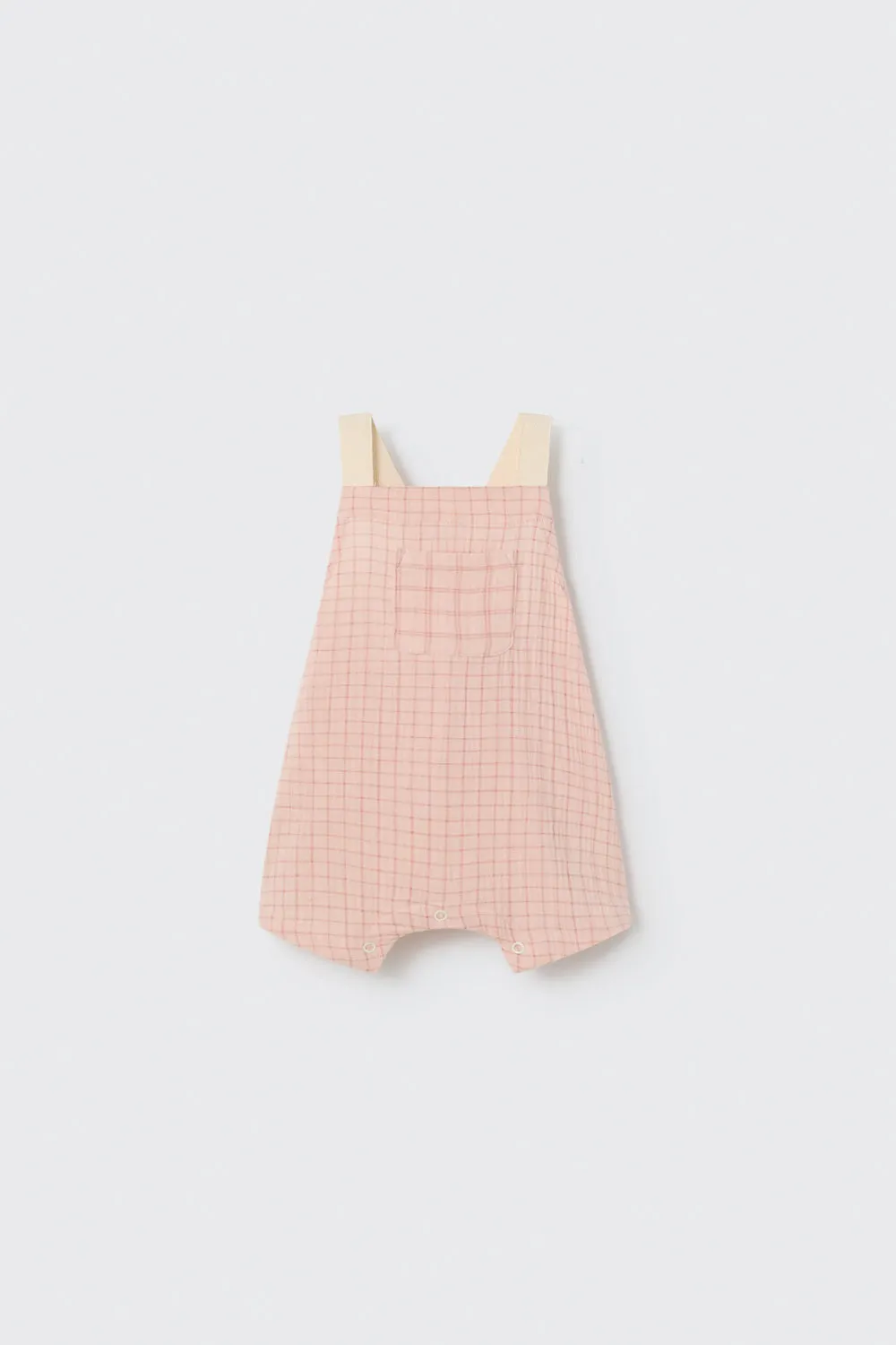 ORGANIC PLAID GAUZE BABY OVERALLS - LEO