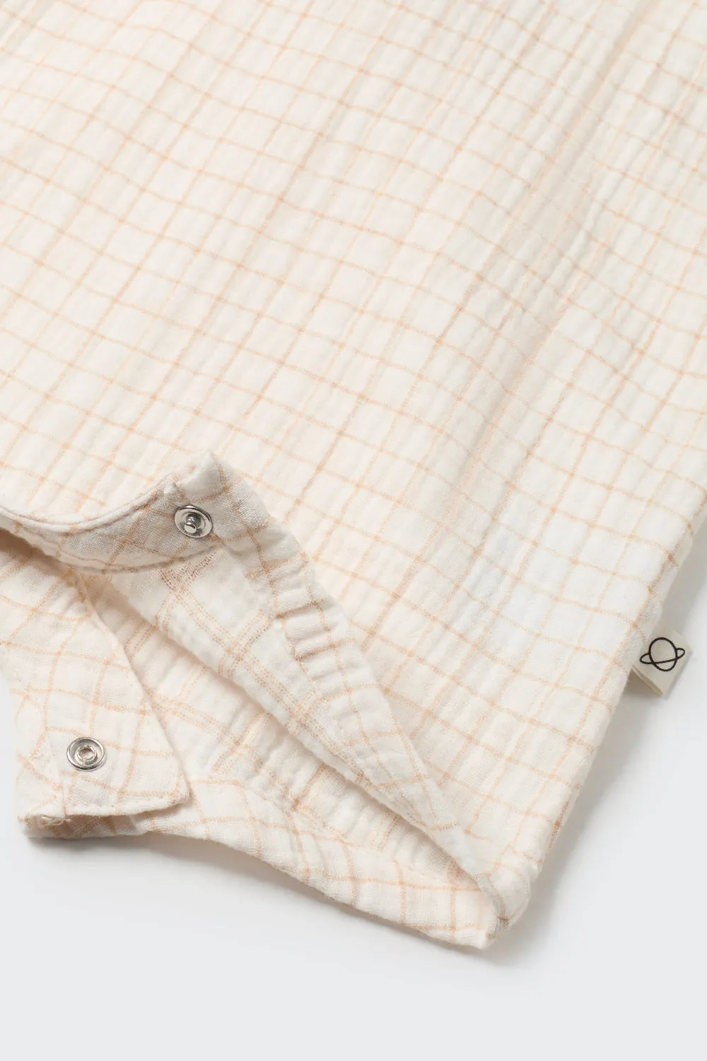 ORGANIC PLAID GAUZE BABY OVERALLS - LEO