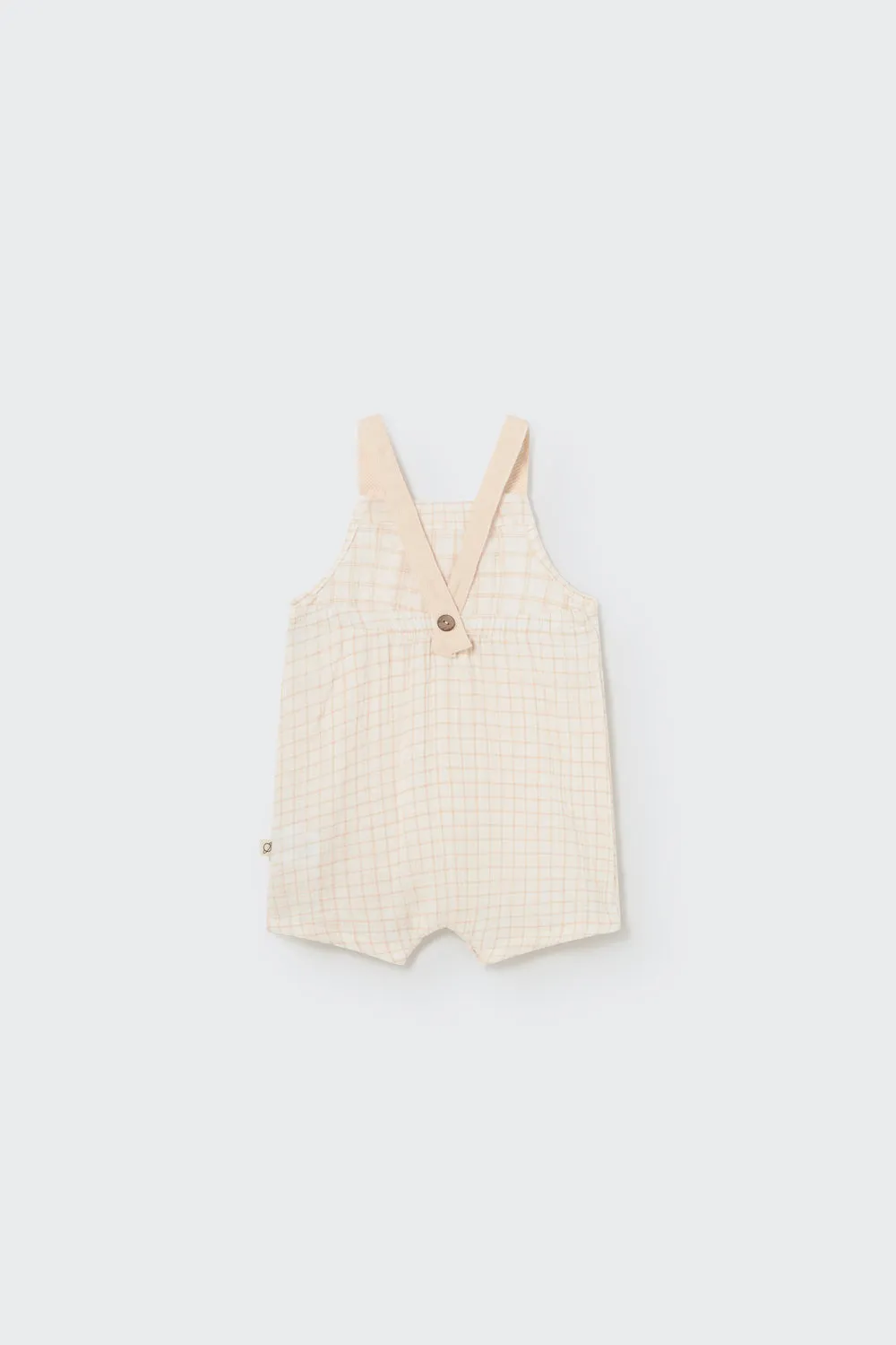 ORGANIC PLAID GAUZE BABY OVERALLS - LEO