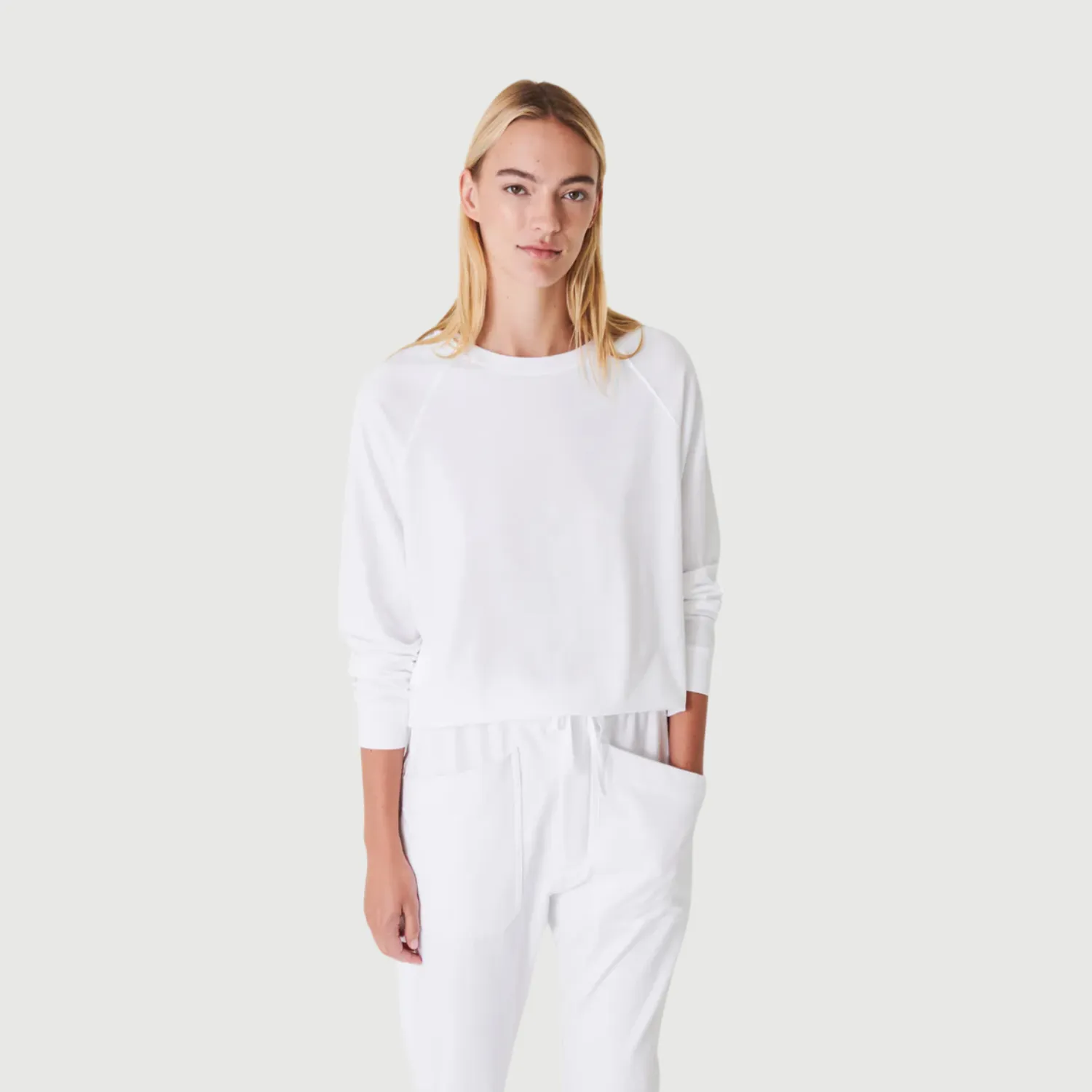 Oversized Raglan Sweatshirt (White)