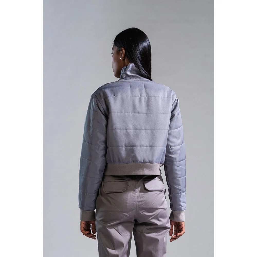 PRIMAL GRAY Grey Recycled Polyester Turtle neck Puffer Jacket