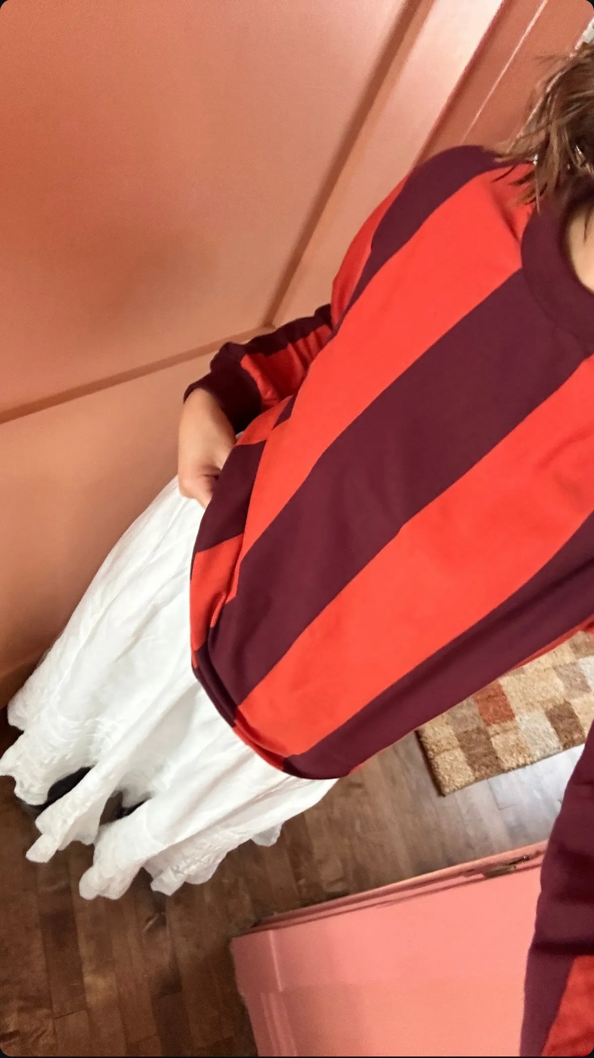 Salma Striped Short Sleeve T - Tomato/Wine
