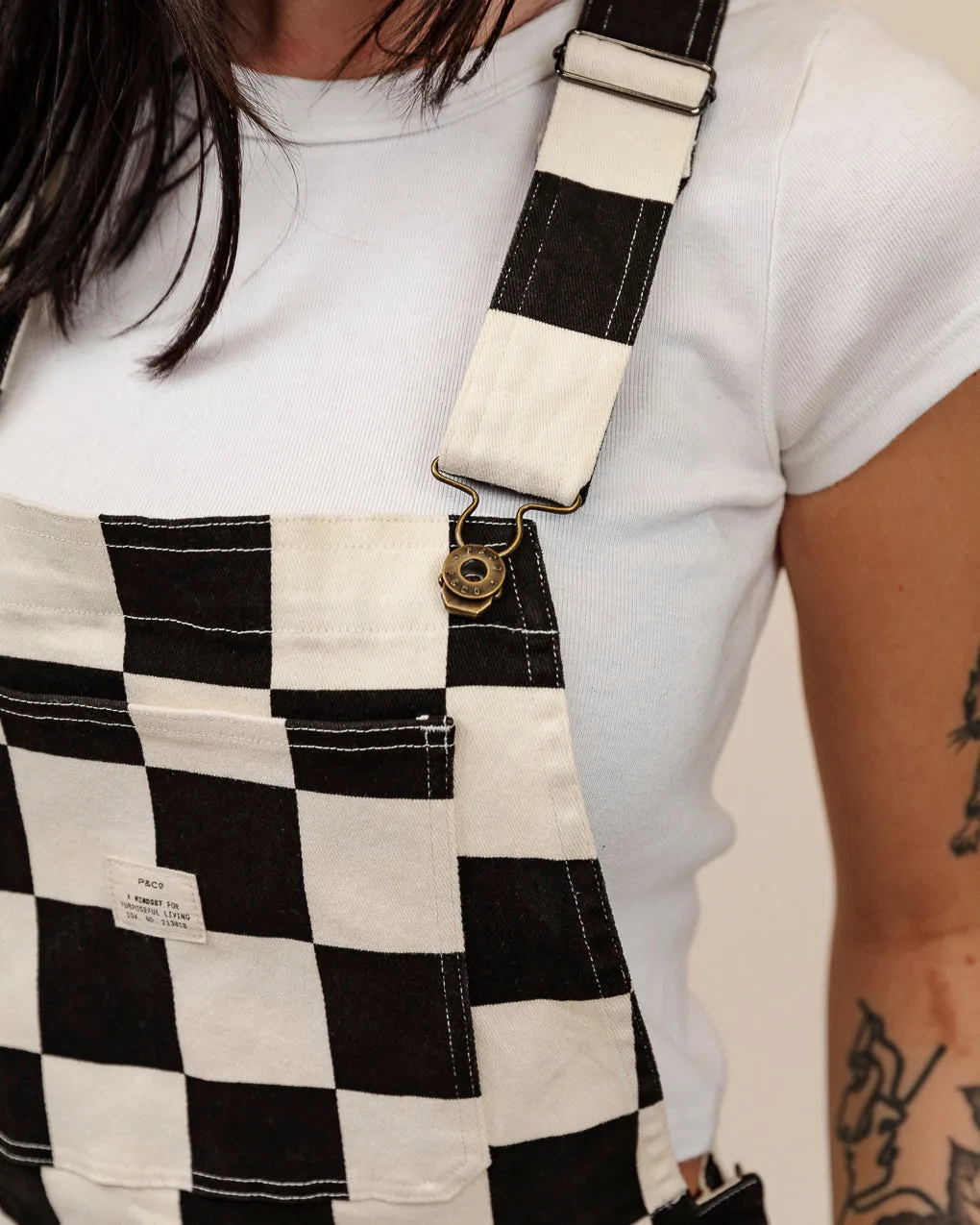 Service Overalls - Black Checkerboard
