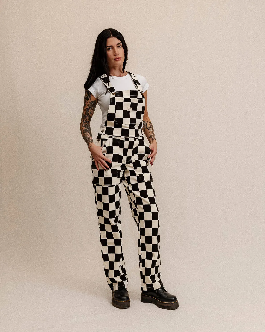 Service Overalls - Black Checkerboard