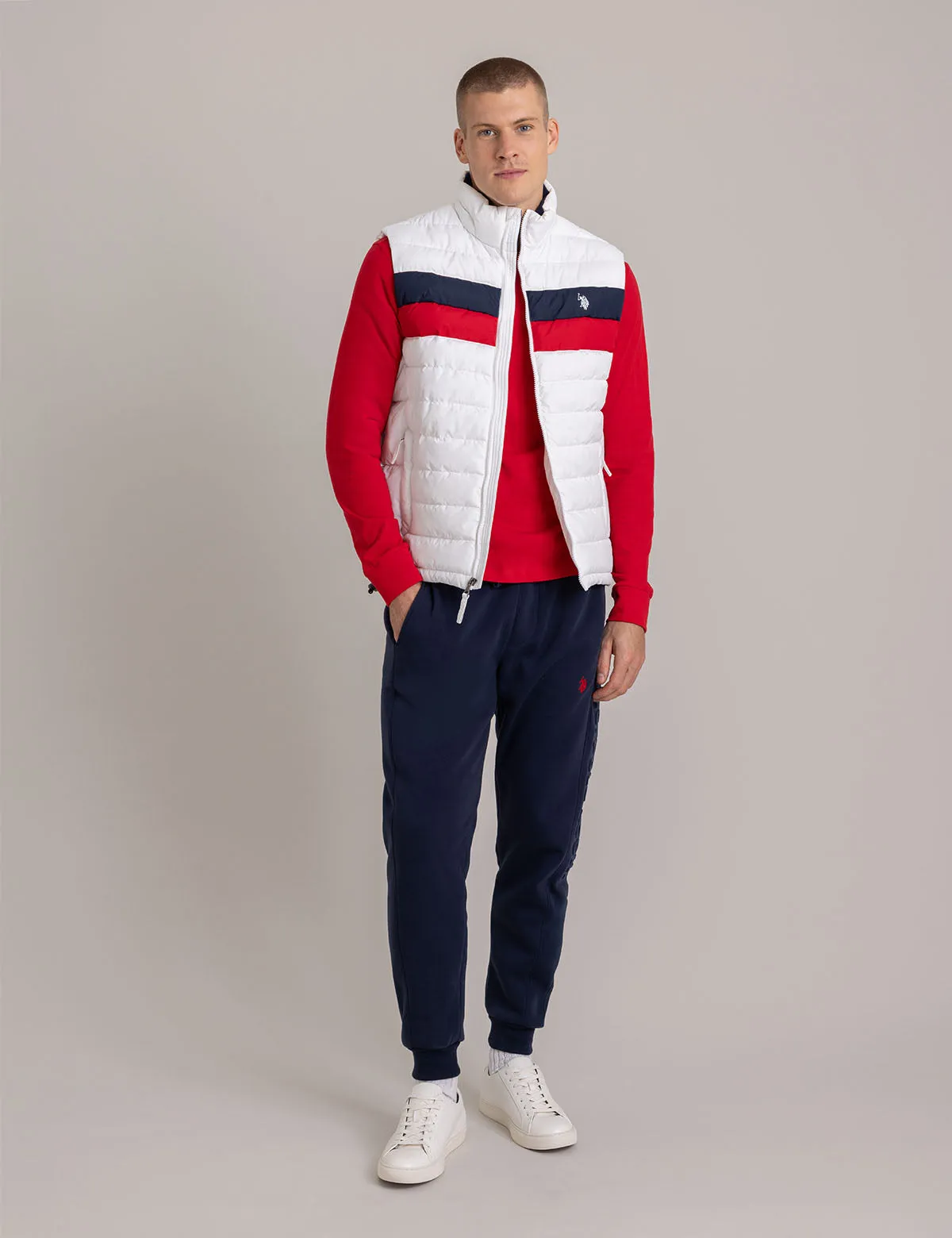 SIGNATURE COLOR BLOCK QUILTED VEST