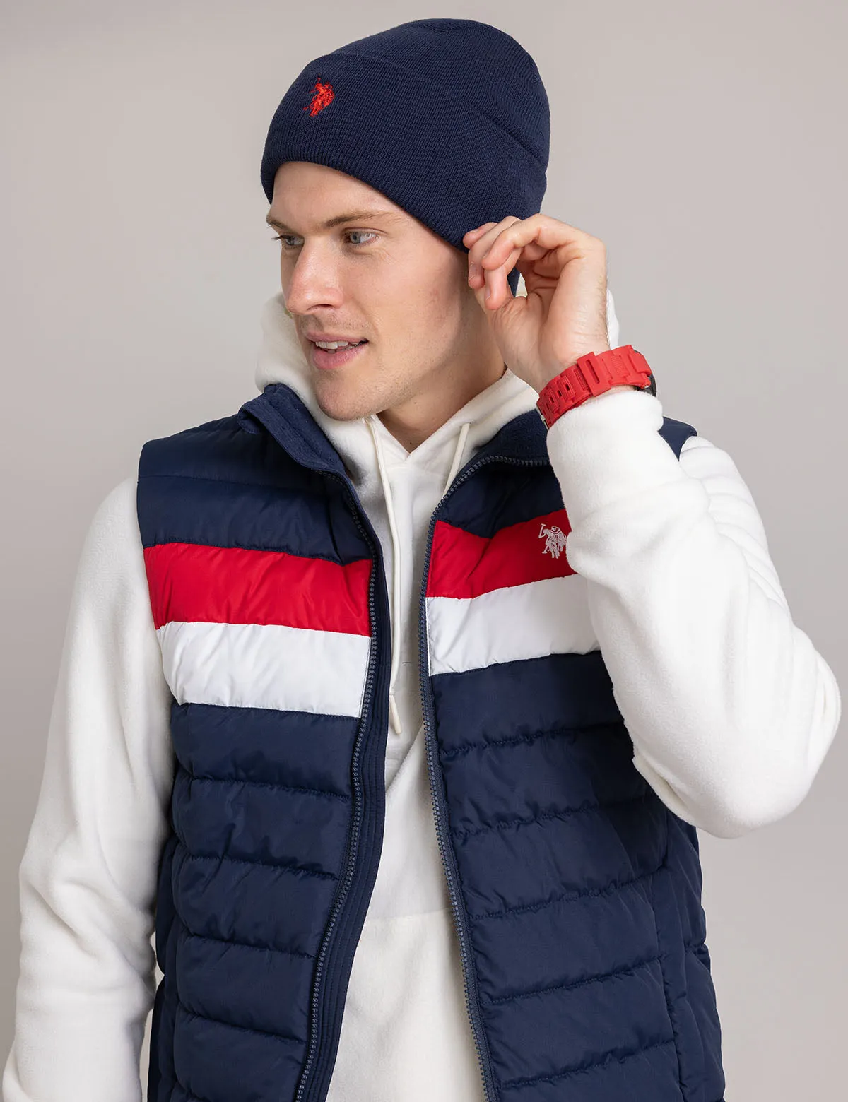 SIGNATURE COLOR BLOCK QUILTED VEST