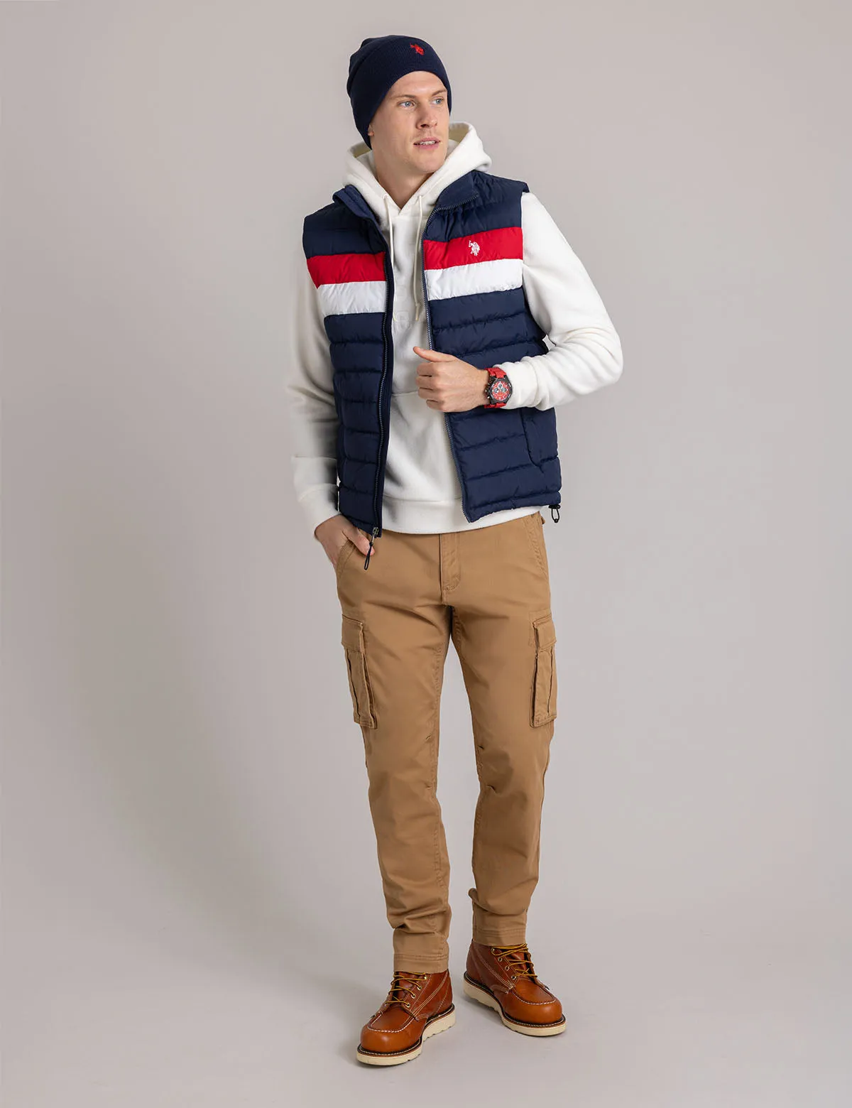SIGNATURE COLOR BLOCK QUILTED VEST