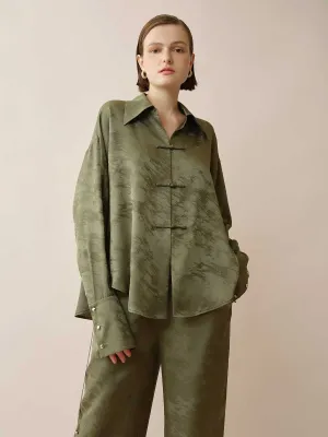 SILKINC Silk Jacquard  Silk Shirt