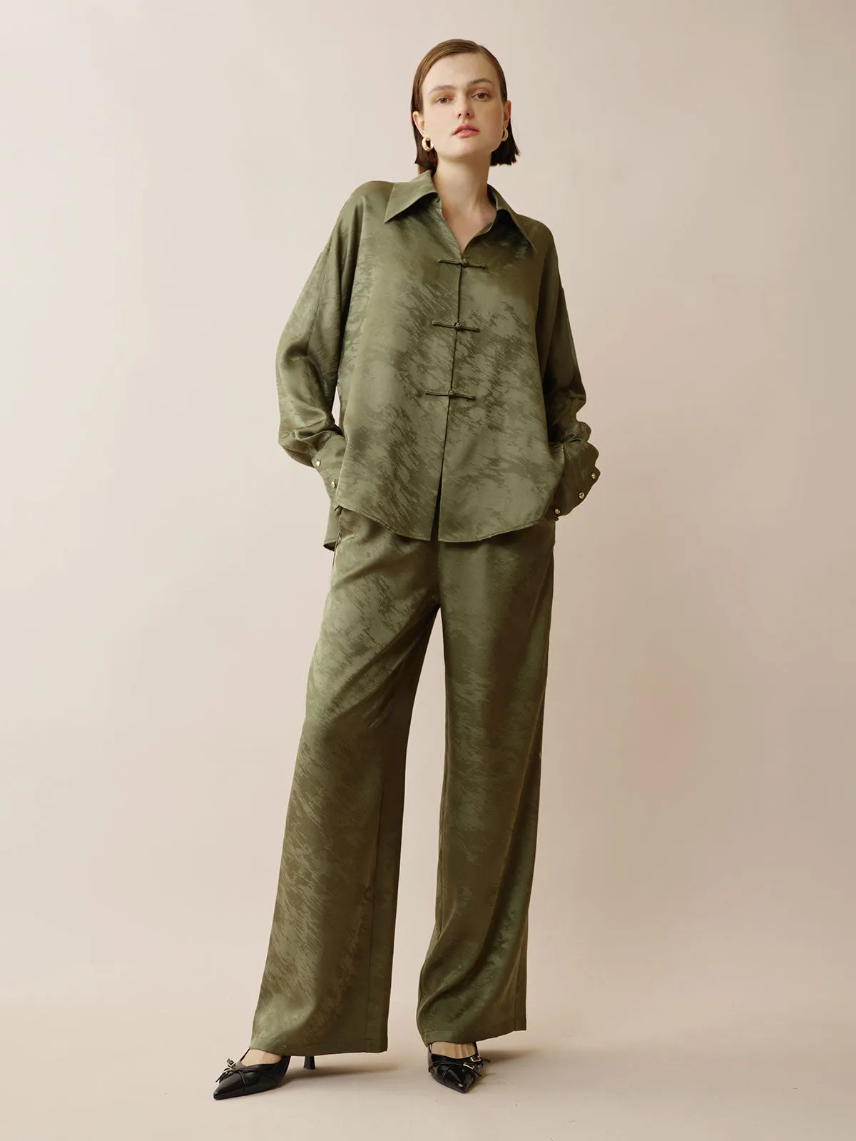 SILKINC Silk Jacquard  Silk Shirt