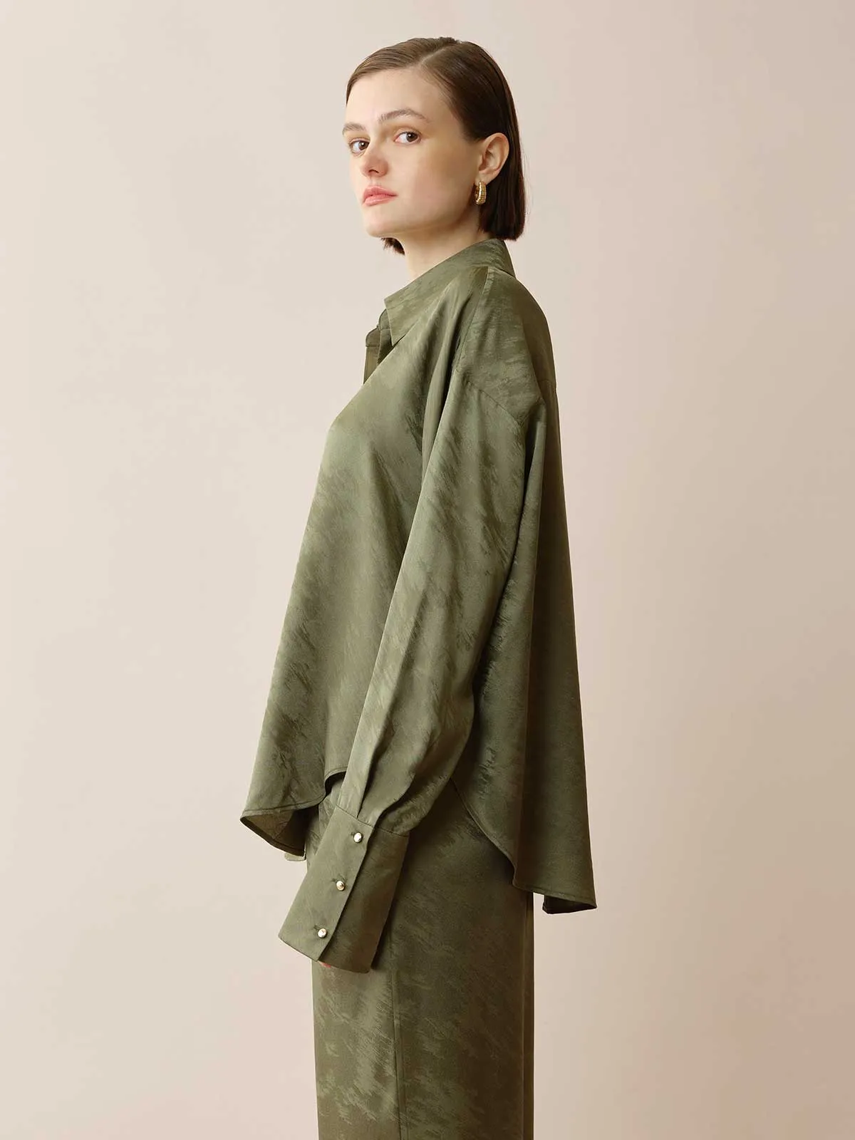 SILKINC Silk Jacquard  Silk Shirt