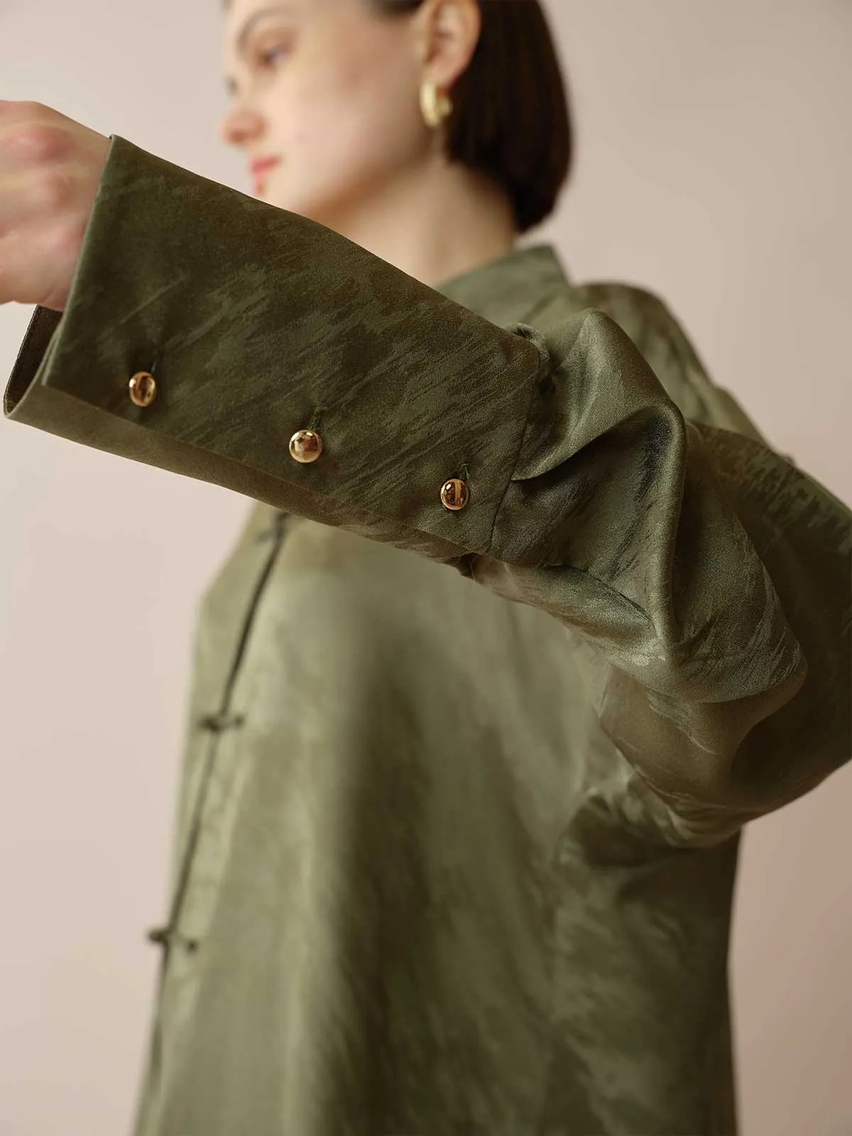 SILKINC Silk Jacquard  Silk Shirt