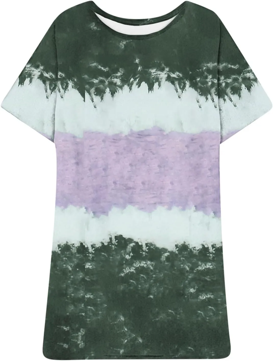 Summer Dress for Women Plus Size Short Sleeve Tie Dye Dress Loose Shirt Dress Causal Holiday Party Dress