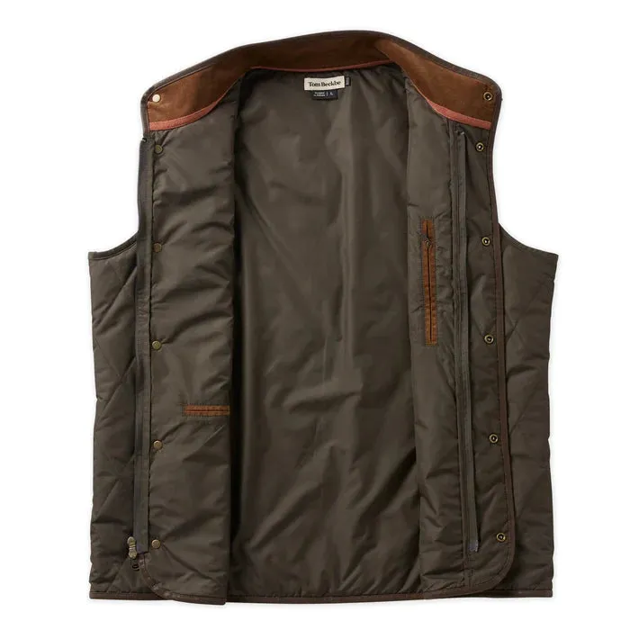 TOM BECKBE QUILTED VEST - BLACK/OLIVE