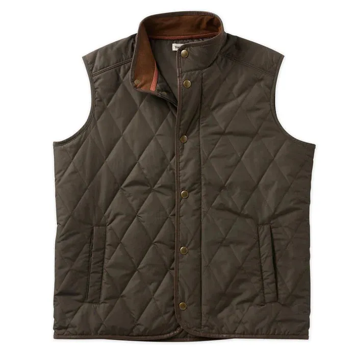 TOM BECKBE QUILTED VEST - BLACK/OLIVE