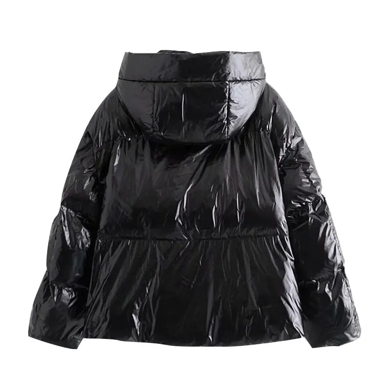 VINYL-EFFECT PUFFER JACKET