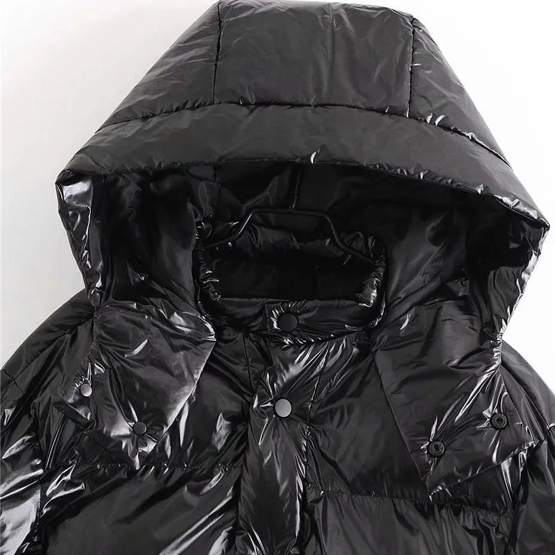 VINYL-EFFECT PUFFER JACKET