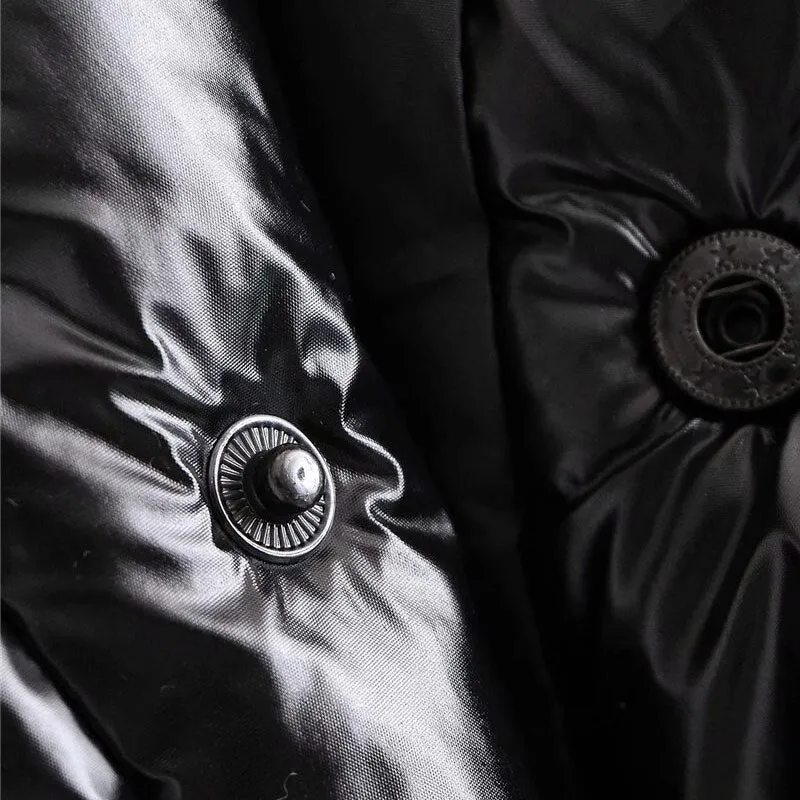 VINYL-EFFECT PUFFER JACKET