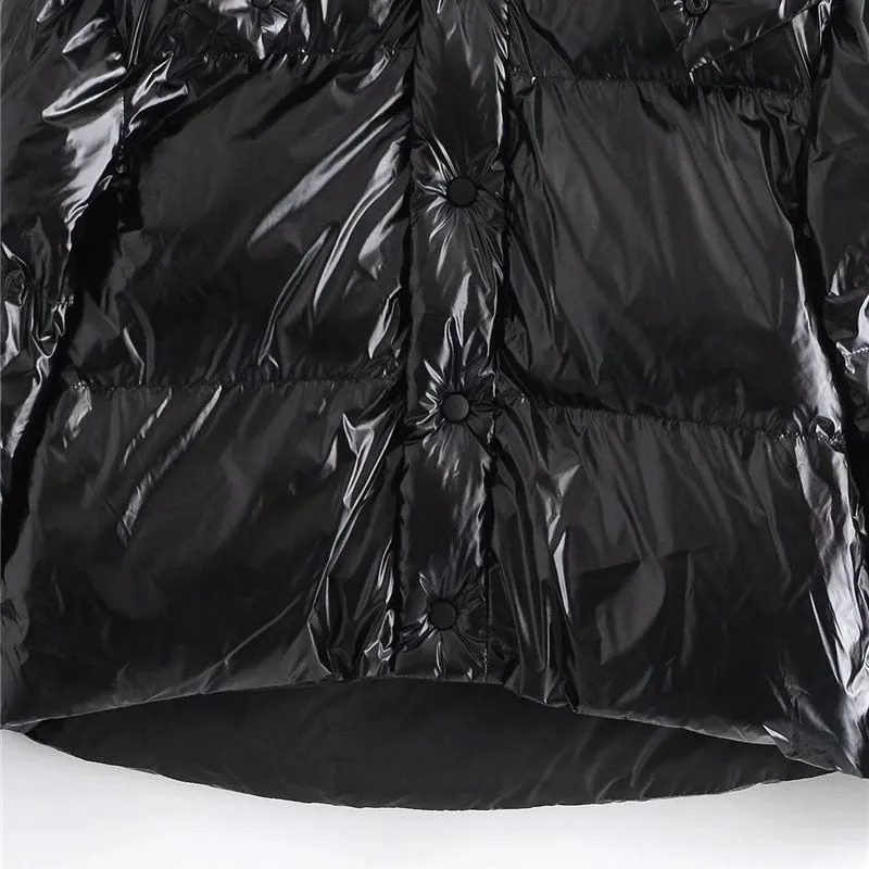 VINYL-EFFECT PUFFER JACKET
