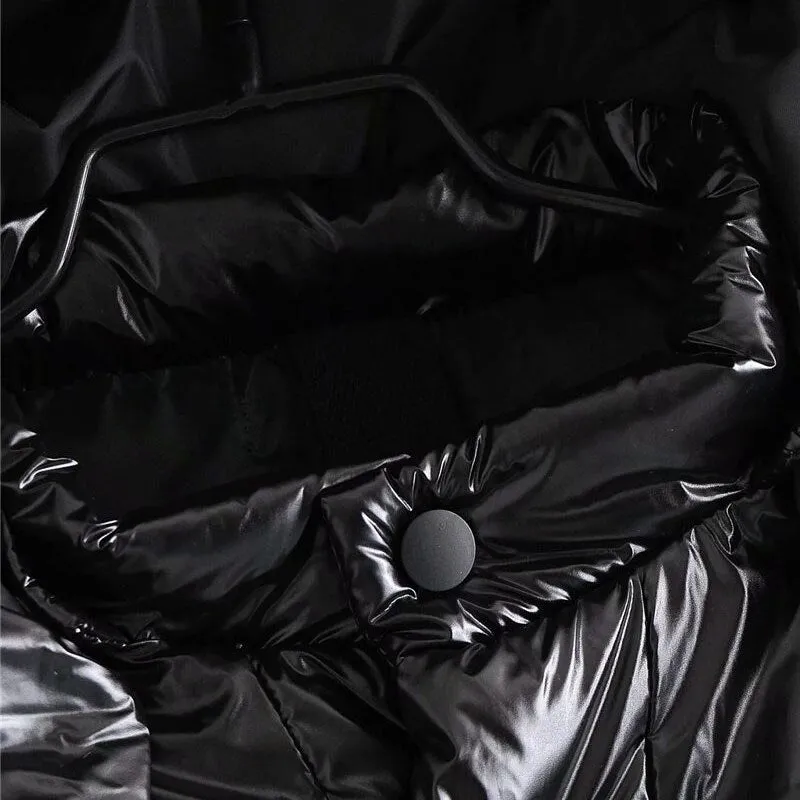 VINYL-EFFECT PUFFER JACKET