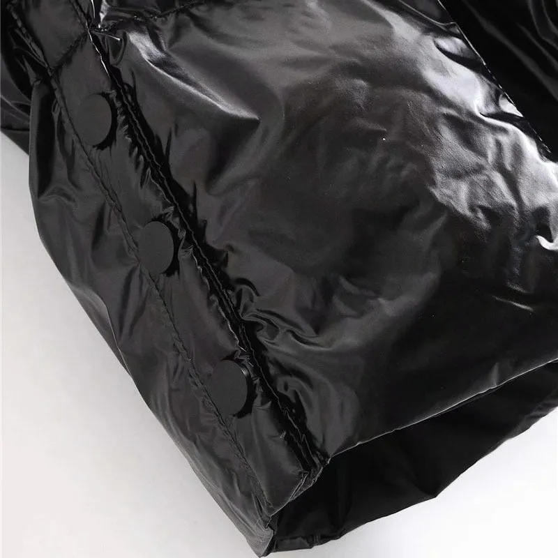 VINYL-EFFECT PUFFER JACKET