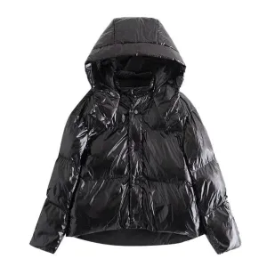 VINYL-EFFECT PUFFER JACKET