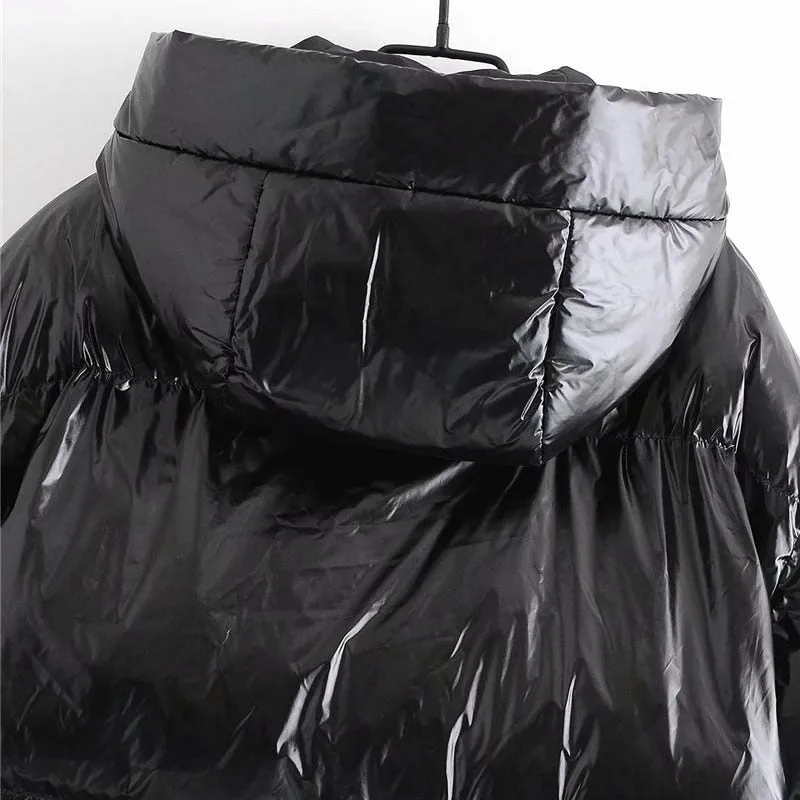 VINYL-EFFECT PUFFER JACKET