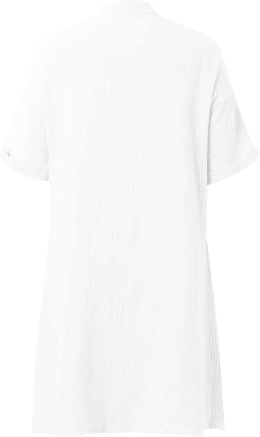 Women Button Down Dress Loose Summer Cotton Linen Dresses Casual Short Sleeve Tunic Dress 2025 Linen Dress Women