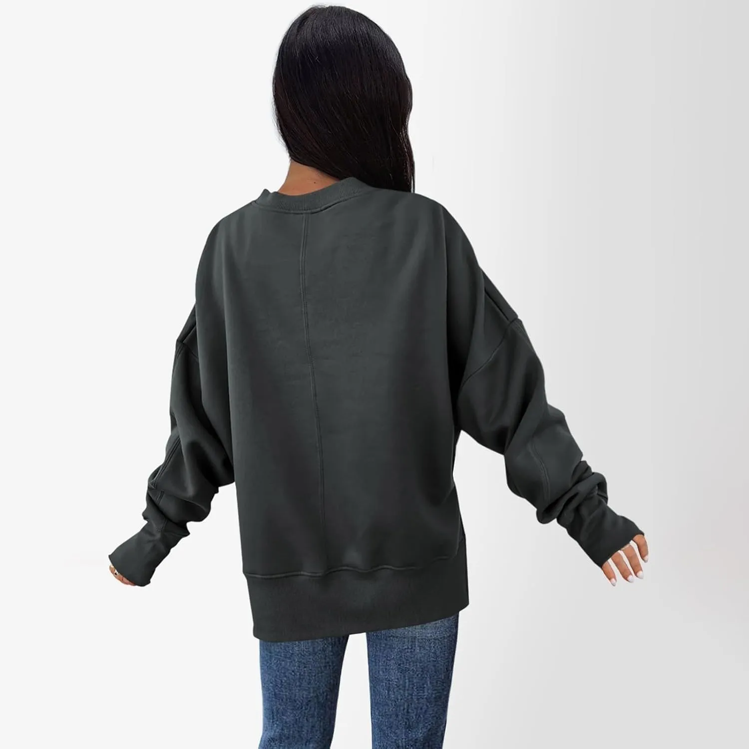 Womens Oversized Hoodies Fleece Thumb Hole Sweatshirts Long Sleeve Sweaters Pullover Fall Outfits with Pocket