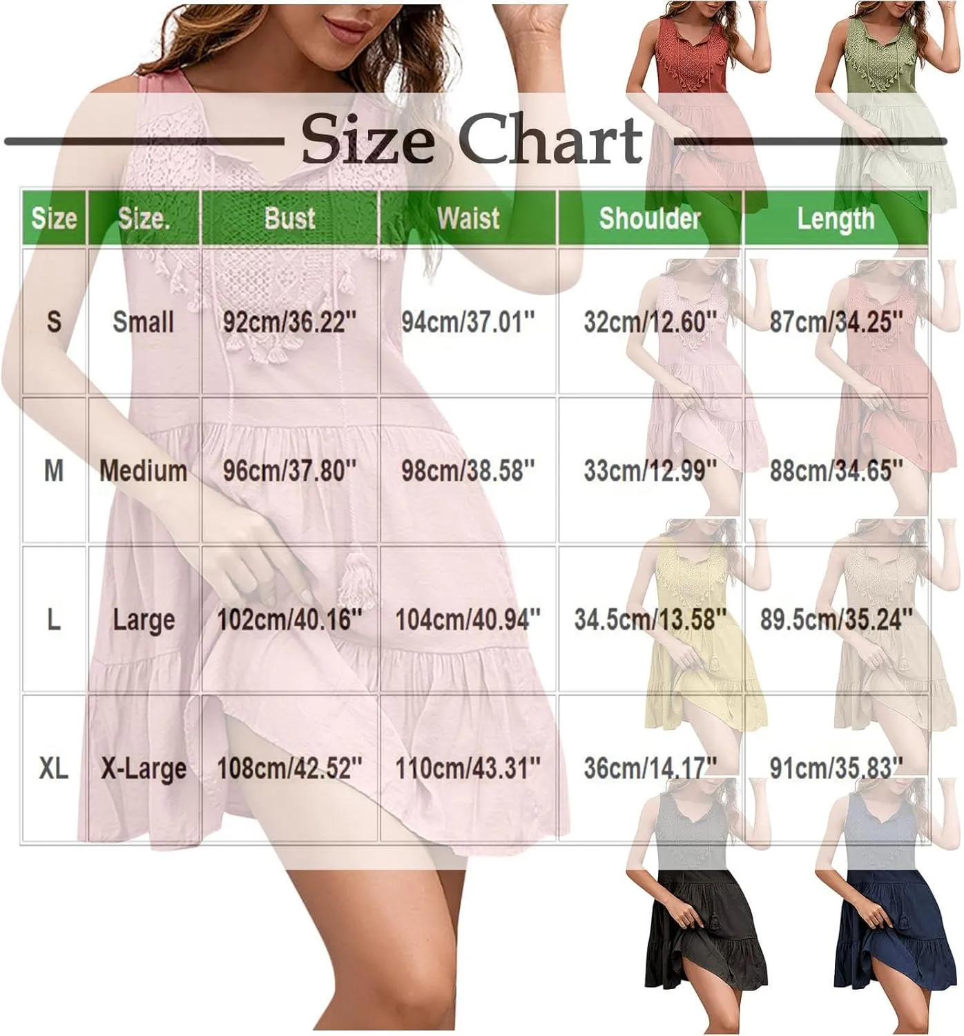 Womens Summer Dresses Casual Spring 2025 Sleeveless A-Line Tiered Swing Mini Dress Lace Beach Vacation Sundress